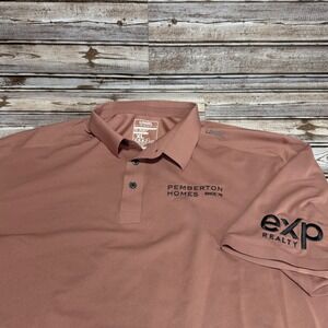 UNRL Golf Polo Shirt Mens XL Mauve Pemberton Homes eXp Realty Logo Short‎ Sleeve